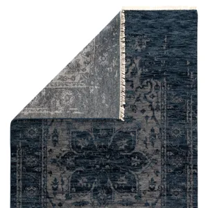 Liberty Abington Hand-Knotted Medallion Blue/ Gray Area Rug (9'X12')