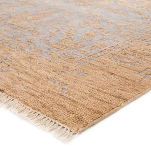 Liberty Abington Hand-Knotted Medallion Tan/ Gray Area Rug (9'X12')