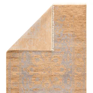 Liberty Abington Hand-Knotted Medallion Tan/ Gray Area Rug (9'X12')