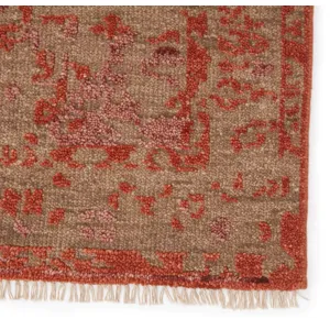 Liberty Azar Hand-Knotted Medallion Rust/ Taupe Area Rug (10'X14')