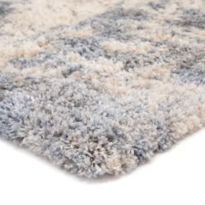 Lyra Cantata Abstract Gray/ Blue Area Rug (5'3"X7'7")