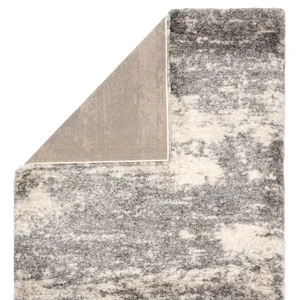 Lyra Elodie Abstract Gray/ Ivory Runner Rug (2'6"X8')