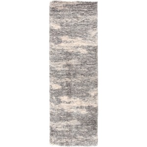 Lyra Elodie Abstract Gray/ Ivory Runner Rug (2'6