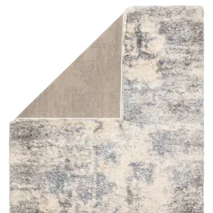 Lyra Harmony Abstract Light Gray/ Blue Area Rug (5'3"X7'7")