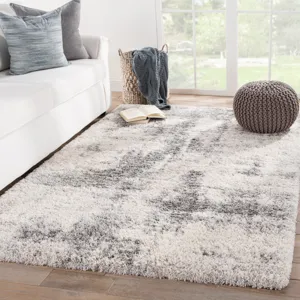 Lyra Serenade Abstract Ivory/ Light Gray Area Rug (8'10"X11'9")