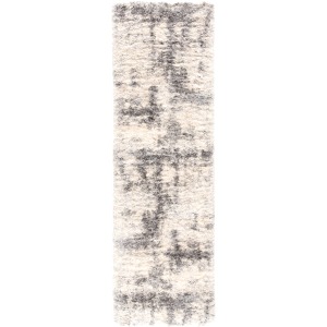 Lyra Serenade Abstract Ivory/ Light Gray Runner Rug (2'6