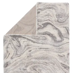 Lyra Crescendo Abstract Gray/ Ivory Area Rug (2'6"X8')