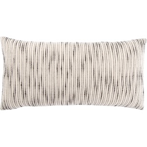 Mercado Linnean Stripe White/ Gray Polyester Throw Pillow 12X24 inch