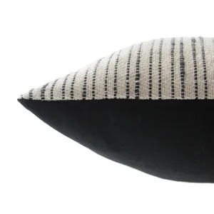 Mercado Linnean Stripe White/ Gray Polyester Throw Pillow 12X24 inch