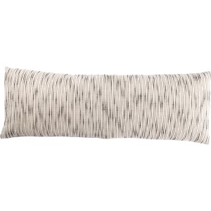 Mercado Linnean Stripe White/ Gray Down Throw Pillow 14X40 inch