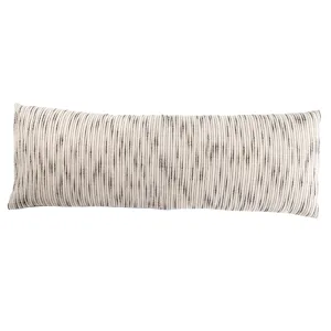 Mercado Linnean Stripe White/ Gray Down Throw Pillow 14X40 inch
