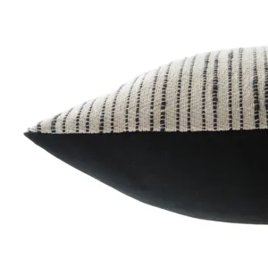 Mercado Linnean Stripe White/ Gray Down Throw Pillow 14X40 inch