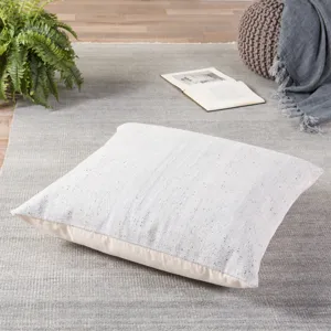 Mercado Scandi Solid Light Gray/ White Down Floor Pillow 30 inch