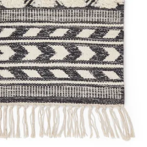 Maracas Cidra Handmade Geometric Black/ Cream Area Rug (5'X8')