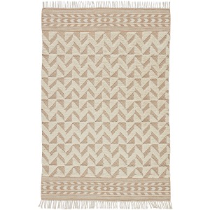 Maracas Cidra Handmade Geometric Tan/ Cream Area Rug