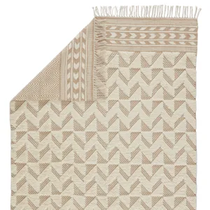Maracas Cidra Handmade Geometric Tan/ Cream Area Rug (5'X8')