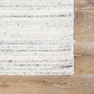 Madras Vassa Handmade Solids & Heathers White/ Gray Area Rug (2'X3')