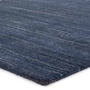 Madras Vassa Handmade Solid Dark Blue Area Rug (8'X11')