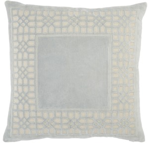 Mezza Azilane Trellis Light Blue/ Cream Poly Throw Pillow 22 inch