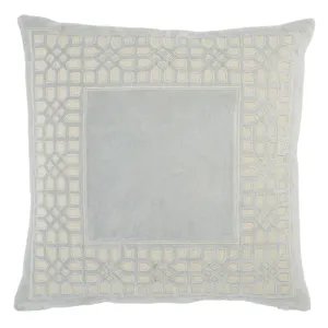 Mezza Azilane Trellis Light Blue/ Cream Poly Throw Pillow 22 inch