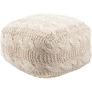 Milford Sh-oslo Textured Cream Cube Pouf