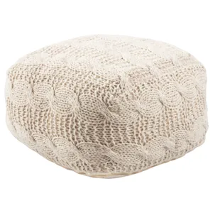 Milford Sh-oslo Textured Cream Cube Pouf