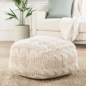 Milford Sh-oslo Textured Cream Cube Pouf