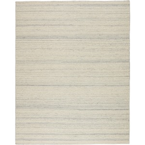 Mendoza Culver Handmade Striped Light Gray/ Cream Area Rug