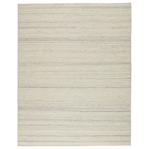 Mendoza Culver Handmade Striped Light Gray/ Cream Area Rug (5'X8')