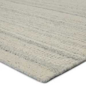 Mendoza Culver Handmade Striped Light Gray/ Cream Area Rug (5'X8')