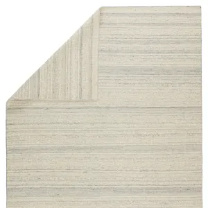 Mendoza Culver Handmade Striped Light Gray/ Cream Area Rug (5'X8')