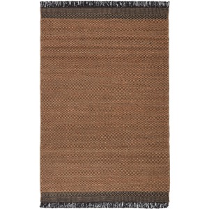 Mosaic Saanvi Natural Border Tan/ Black Area Rug