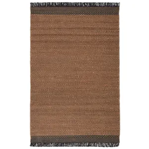 Mosaic Saanvi Natural Border Tan/ Black Area Rug (10'X14')