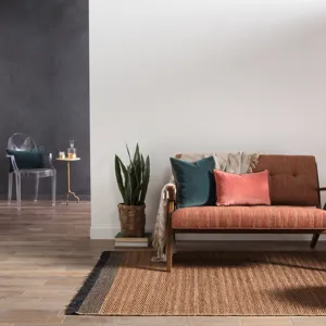 Mosaic Saanvi Natural Border Tan/ Black Area Rug (10'X14')