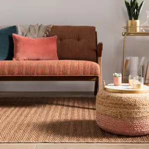 Mosaic Saanvi Natural Border Tan/ Black Area Rug (10'X14')