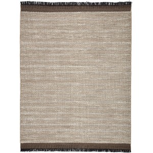 Mosaic Saanvi Natural Border White/ Black Area Rug
