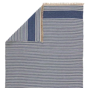 Morro Bay Vibe by  Strand Indoor/ Outdoor Striped Blue/ Beige Area Rug (4'X6')