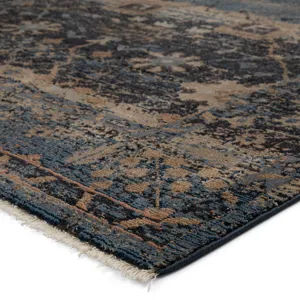 Myriad Vibe by  Caruso Oriental Blue/ Taupe Runner Rug (2'6"X8')