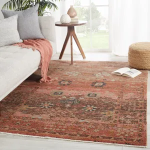 Myriad Vibe by  Caruso Oriental Pink/ Rust Runner Rug (2'6"X12')