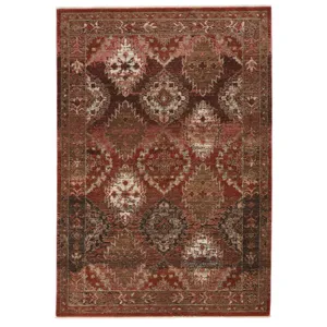Myriad Vibe by  Lia Medallion Rust/ Pink Area Rug (7'10"X11'1")
