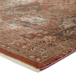 Myriad Vibe by  Lia Medallion Rust/ Pink Area Rug (7'10"X11'1")