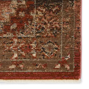 Myriad Vibe by  Lia Medallion Rust/ Pink Area Rug (7'10"X11'1")