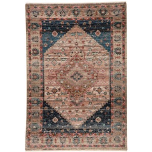Myriad Vibe by  Elizar Medallion Blush/ Dark Blue Runner Rug (2'6