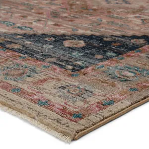Myriad Vibe by  Elizar Medallion Blush/ Dark Blue Runner Rug (2'6"X12')