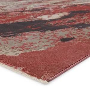 Myriad Vibe by  Emeline Abstract Pink/ Red Area Rug (5'X7'6")