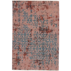 Myriad Vibe by  Zea Trellis Pink/ Teal Area Rug