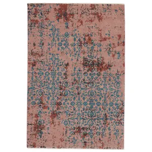 Myriad Vibe by  Zea Trellis Pink/ Teal Area Rug (9'6"X12'7")