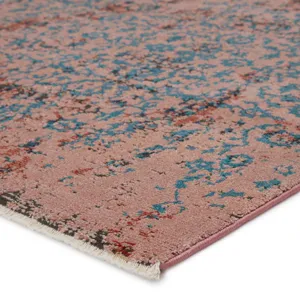 Myriad Vibe by  Zea Trellis Pink/ Teal Area Rug (9'6"X12'7")