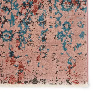 Myriad Vibe by  Zea Trellis Pink/ Teal Area Rug (9'6"X12'7")