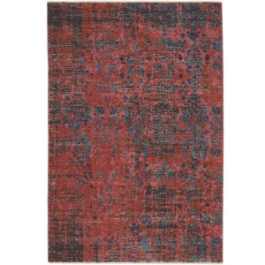 Myriad Vibe by  Ezlyn Abstract Red/ Teal Area Rug